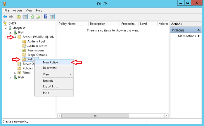 New DHCP policy