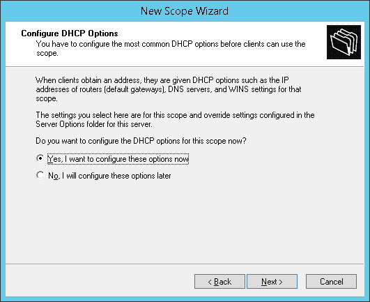 Configure DHCP Options