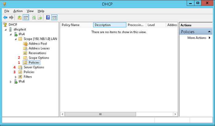 DHCP policies